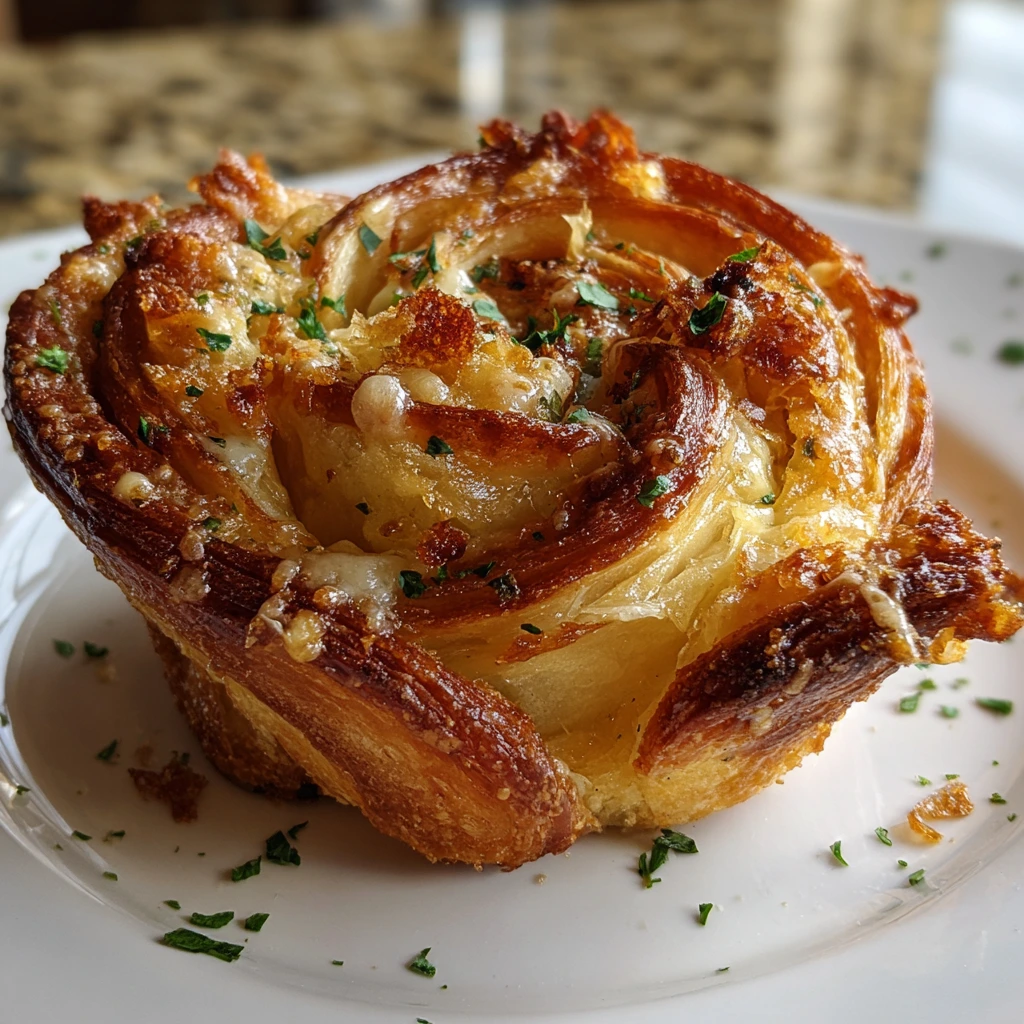 Decadent Cheesy Garlic Cruffins: Flaky, Savory Perfection with a Golden Twist