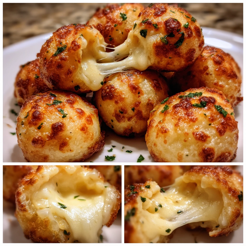 Crispy Cheesy Parmesan Mozzarella Bites with Herbed Dipping Sauce