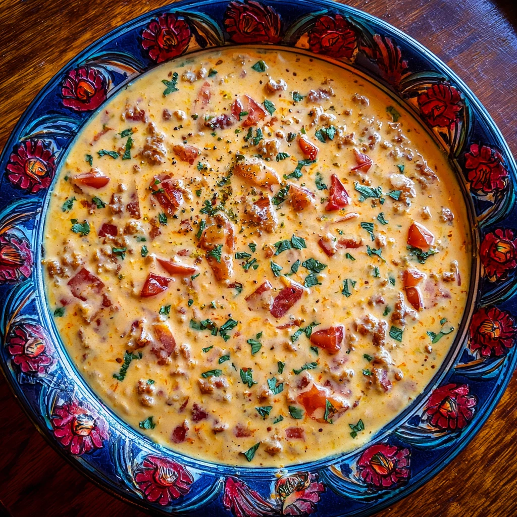 Creamy Cheesy Rotel Ranch Queso Dip with Spicy Flavor and Rich Texture