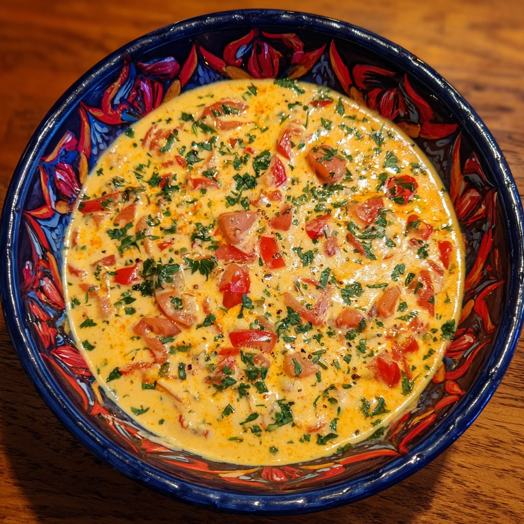 Creamy Cheesy Rotel Ranch Queso Dip with Spicy Flavor and Rich Texture