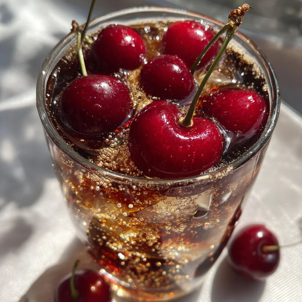 Homemade Cherry Vanilla Cola Craft Soda with Real Cherry Juice and Madagascar Vanilla