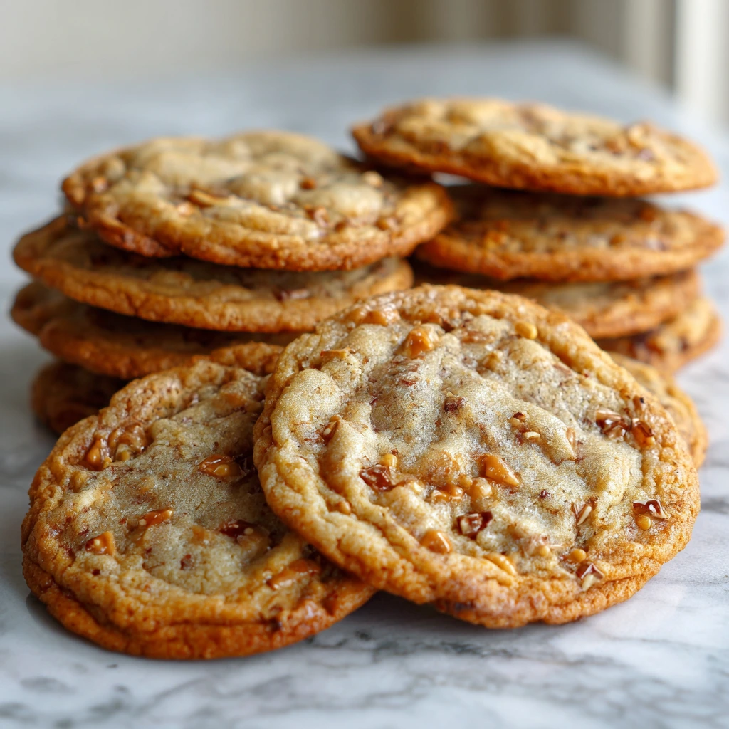 Decadent Chewy Brown Butter Toffee Cookies with Sea Salt