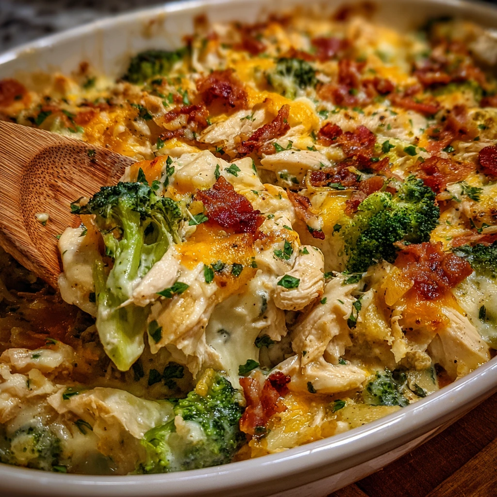 Savory Chicken Casserole with Creamy Mushroom Sauce and Crispy Topping