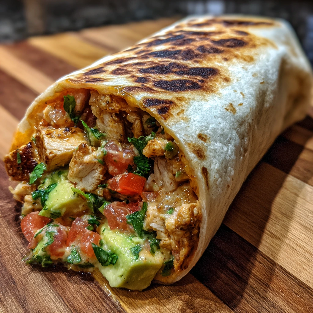 Flavor-Packed Chipotle Ranch Chicken Burrito with Fresh Ingredients