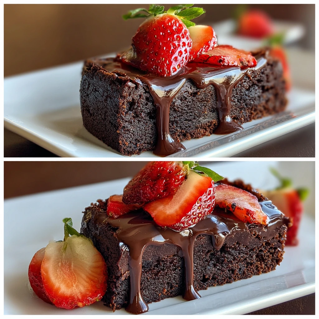 Decadent Chocolate Covered Strawberry Brownies with Creamy Ganache