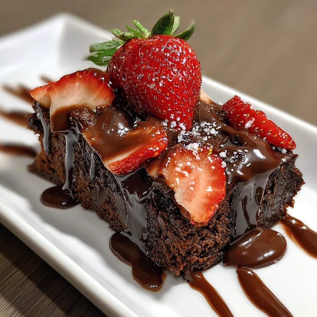 Decadent Chocolate Covered Strawberry Brownies with Creamy Ganache