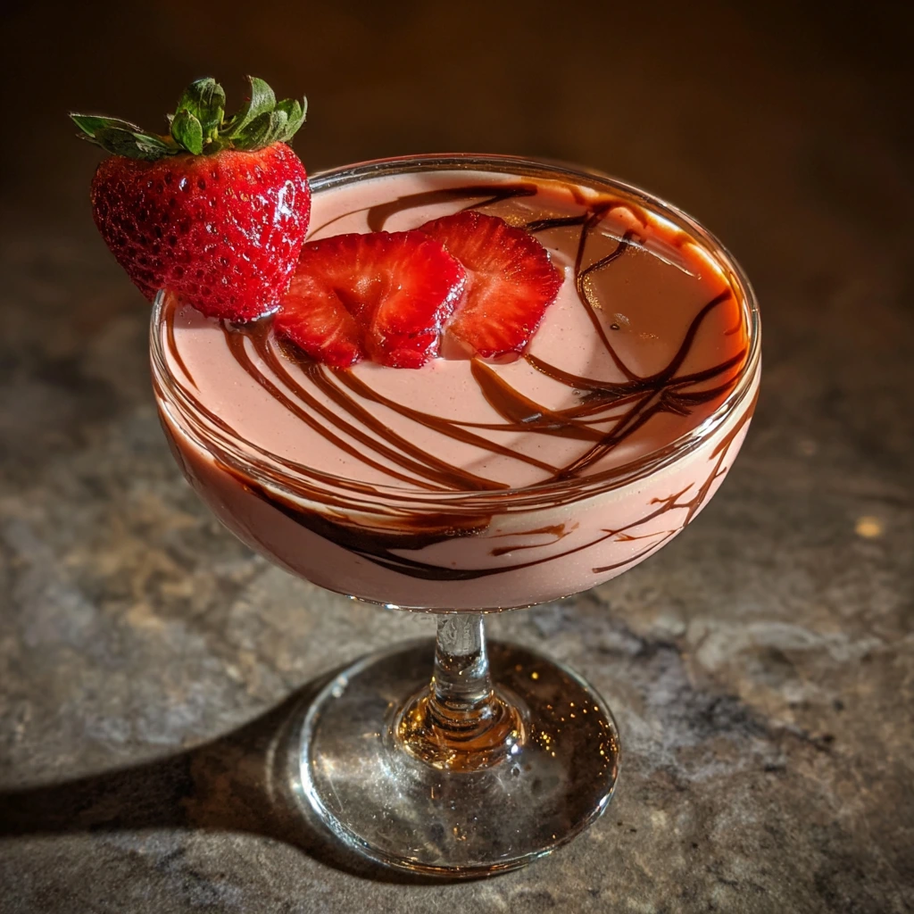 Decadent Chocolate Strawberry Martini with Velvety Whipped Cream