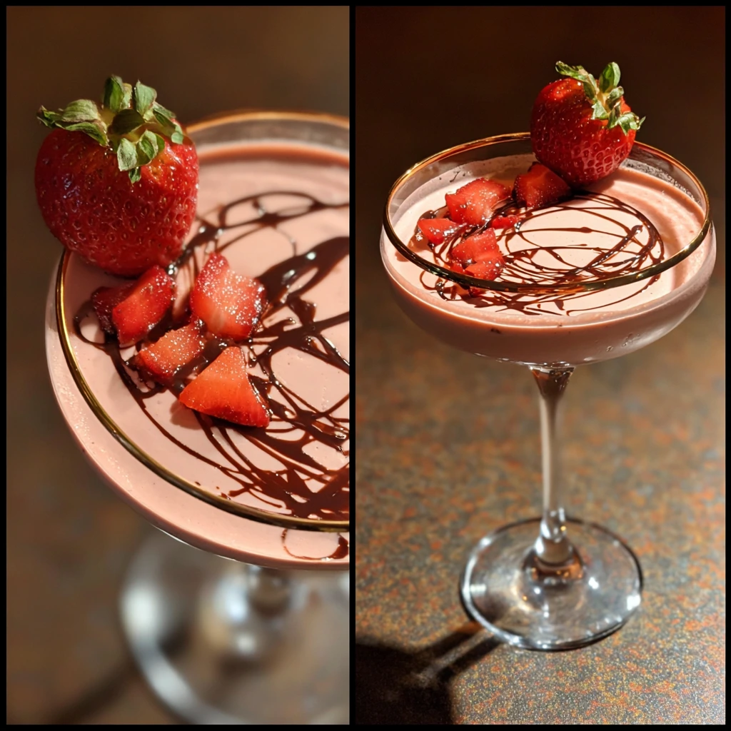 Decadent Chocolate Strawberry Martini with Velvety Whipped Cream