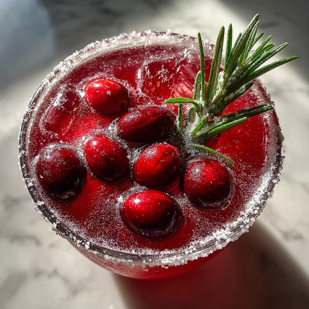 Festive Christmas Mistletoe Margarita with Cranberry and Lime Zest