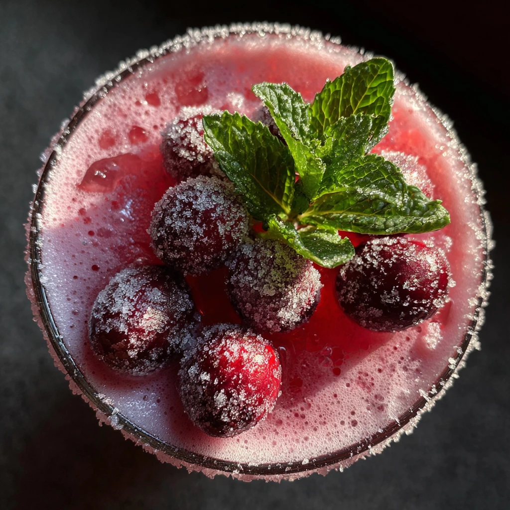 Festive Christmas Mistletoe Margarita with Cranberry and Lime Zest