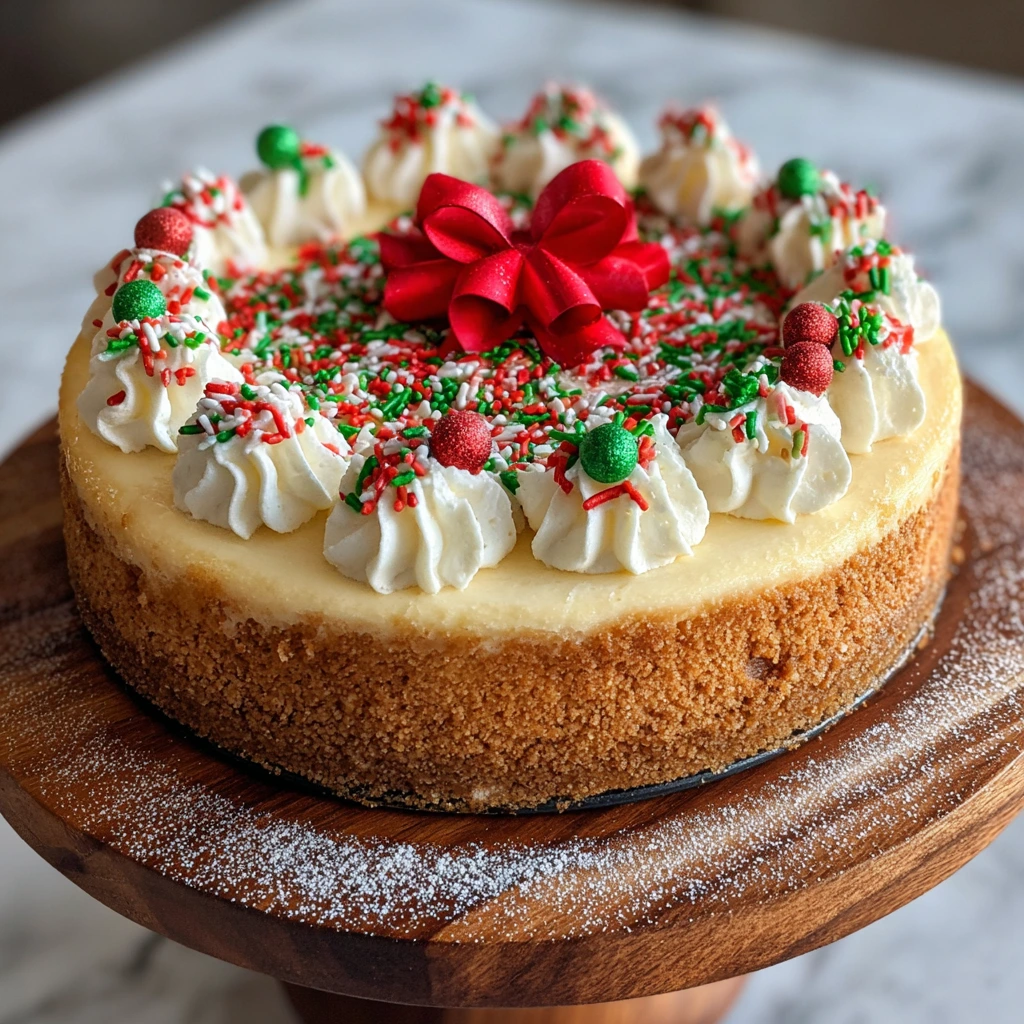 Deliciously Creamy Christmas Sugar Cookie Cheesecake with Festive Spices