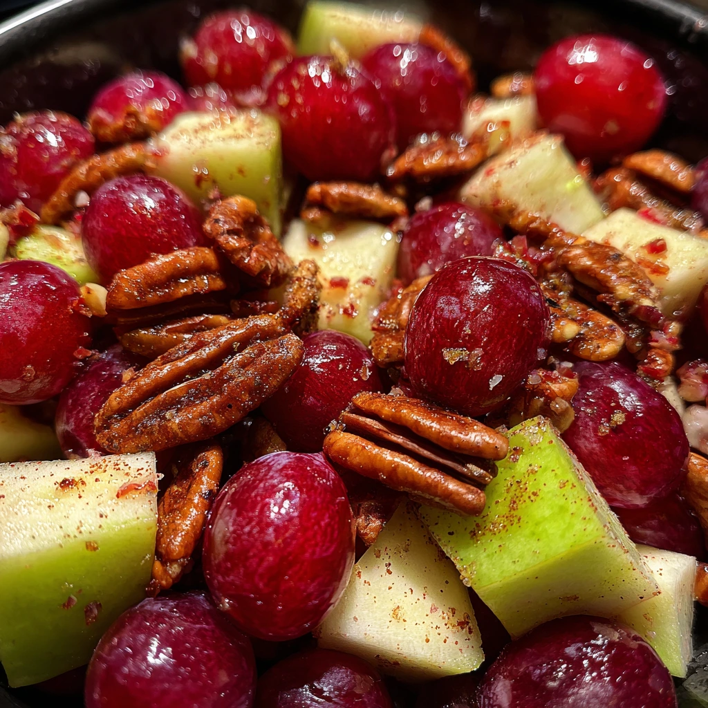 Delightfully Sweet Cinnamon Apple Grape Salad with Creamy Dressing