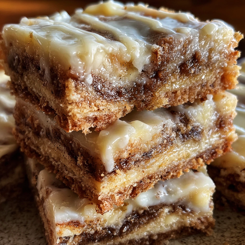 Decadent Cinnamon Roll Bliss Bars with Creamy Icing and Nutty Crunch
