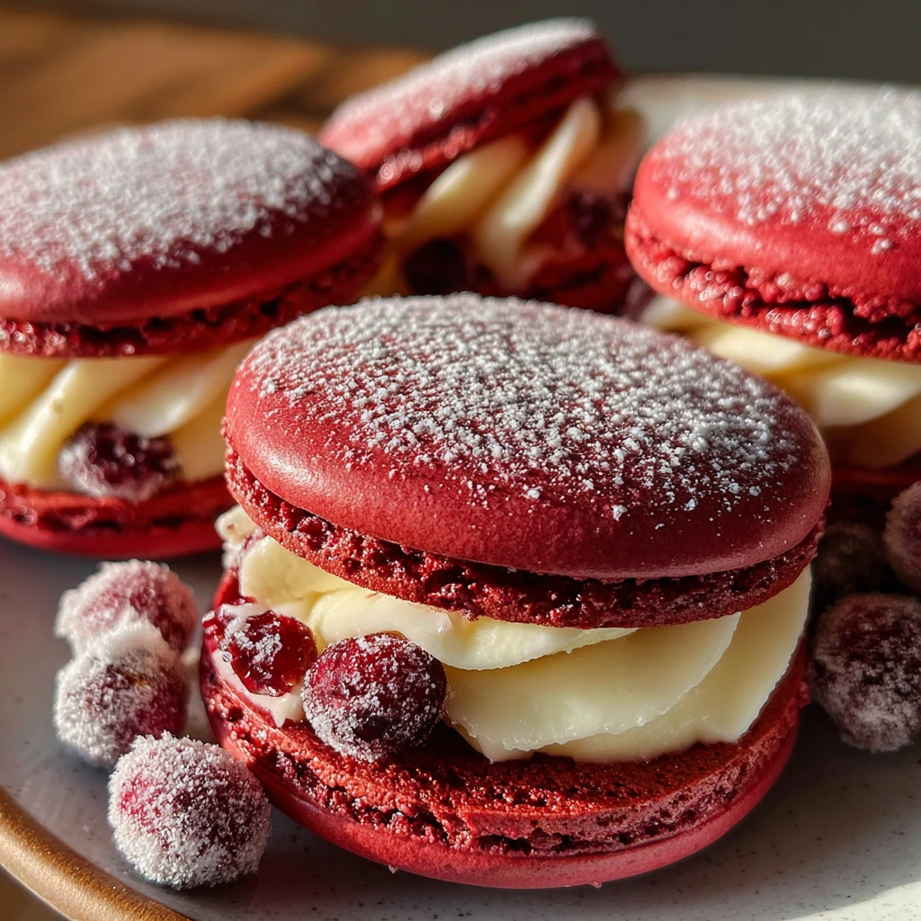 Deliciously Elegant Classic Cranberry Macarons with Zesty Orange Buttercream