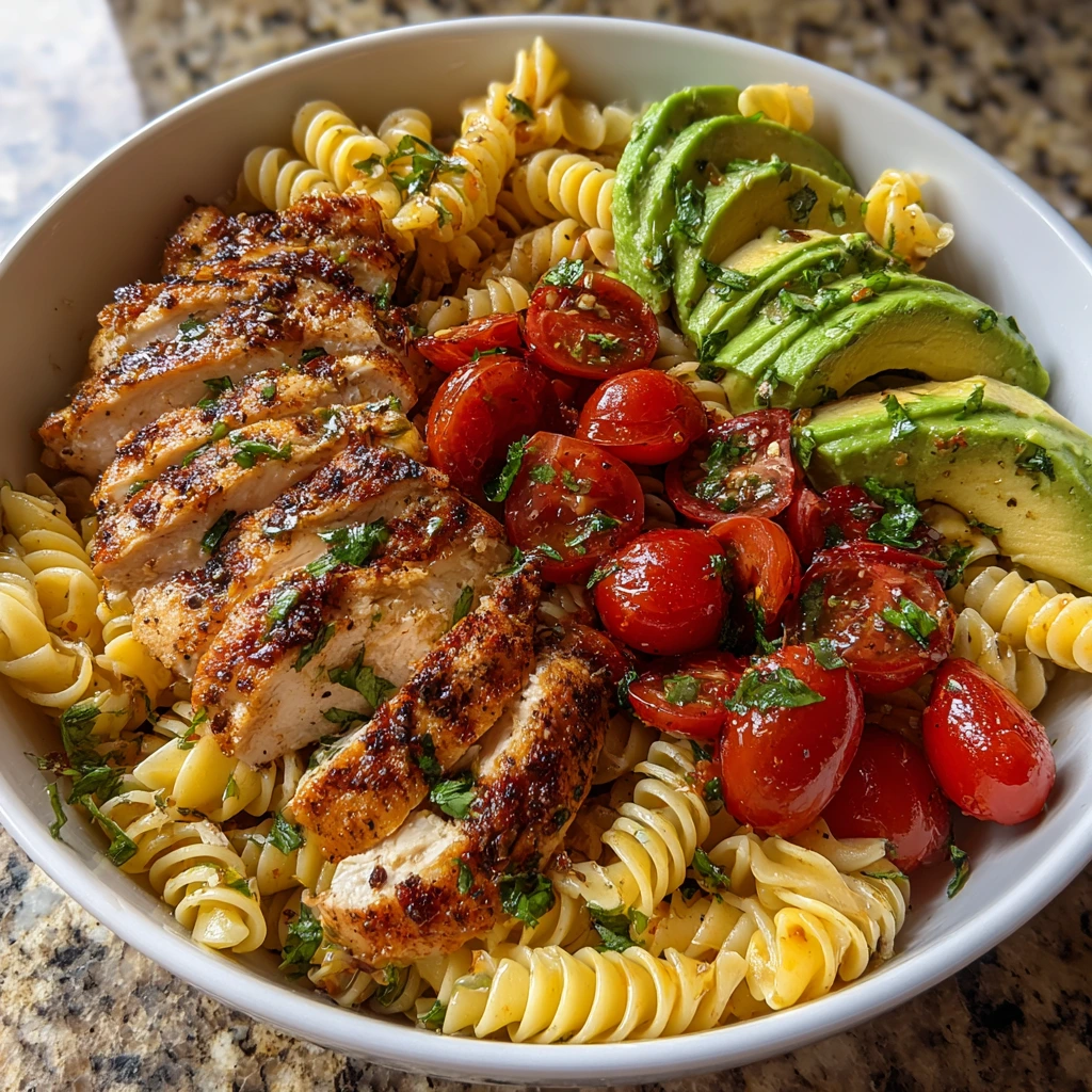 Deliciously Tangy Cobb Pasta Salad with Fresh Vegetables and Creamy Dressing