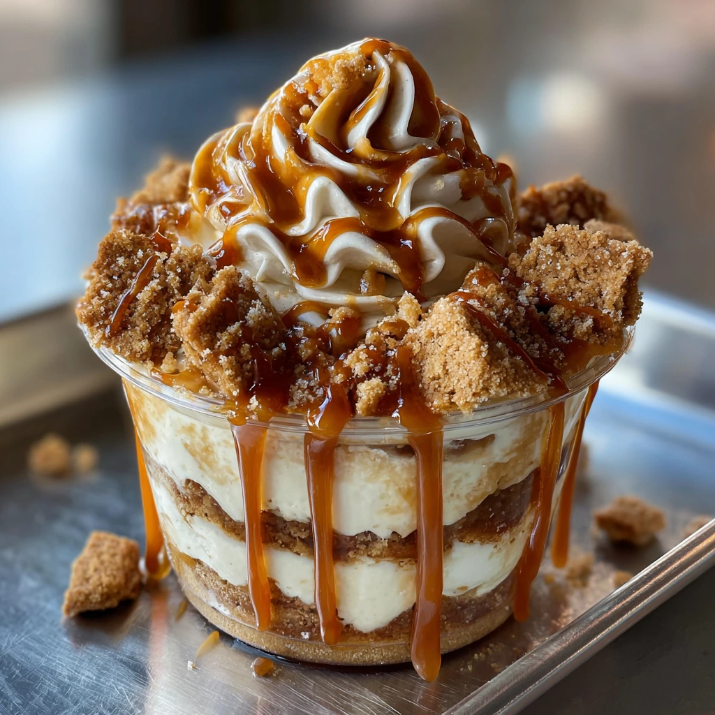 Delightfully Creamy Cookie Butter Cheesecake Cups with Cinnamon Crunch