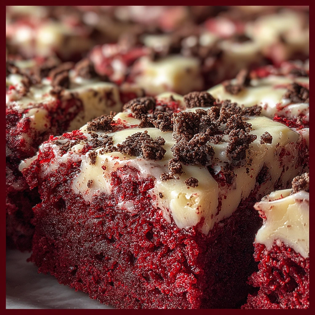 Decadent Cookies & Cream Red Velvet Brownies with Cream Cheese Swirls