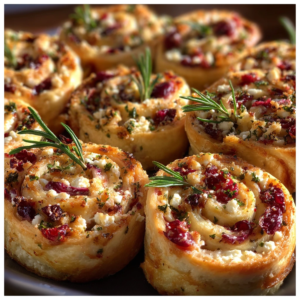Delicious Cranberry Cream Cheese Pinwheels with Feta and Fresh Herbs