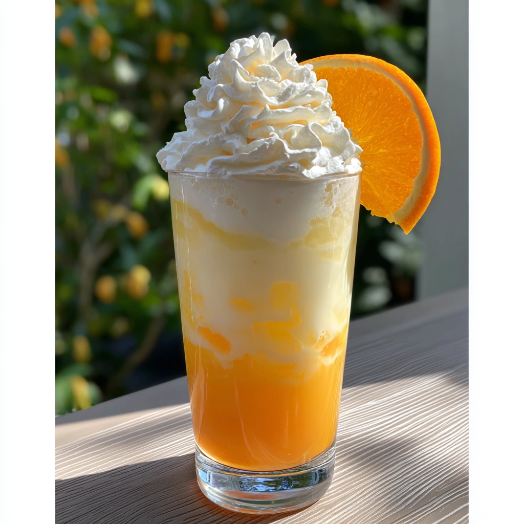 Refreshing Creamsicle Dirty Soda with Orange Zest and Whipped Cream