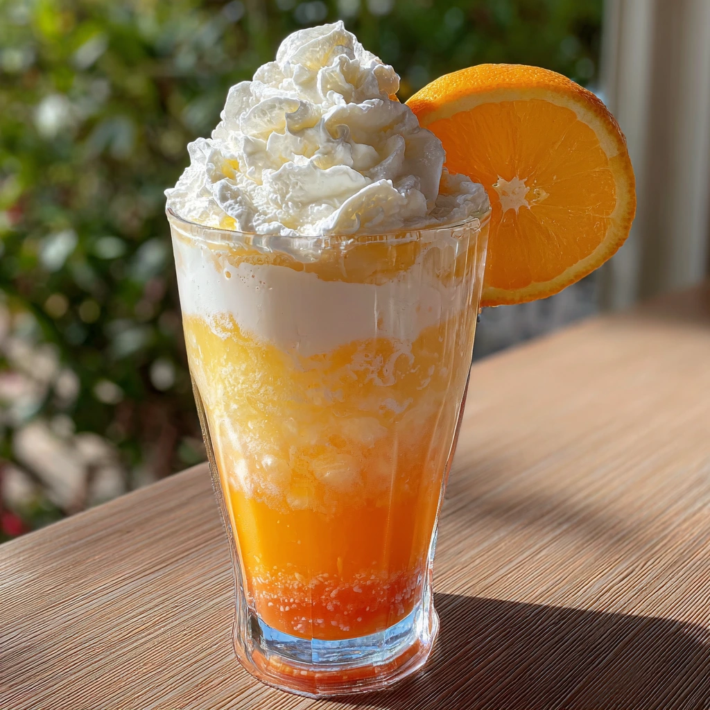 Refreshing Creamsicle Dirty Soda with Orange Zest and Whipped Cream