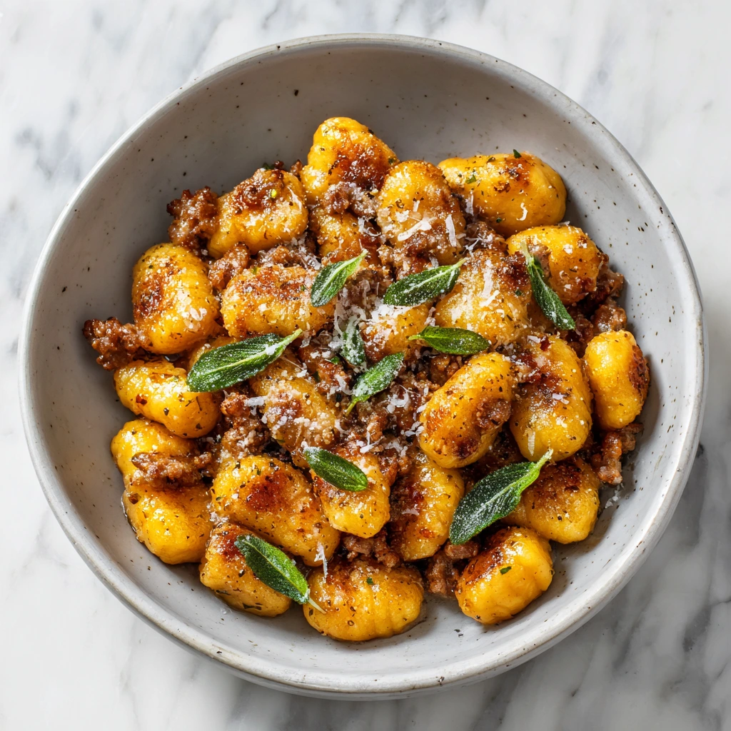 Decadent Creamy Butternut Squash Gnocchi with Savory Sausage and Sage