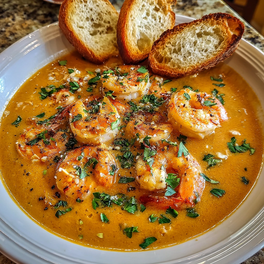 Luxurious Creamy Crab and Shrimp Seafood Bisque with Aromatic Herbs