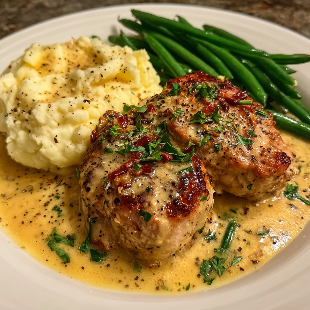 Savory Creamy Garlic Chicken with Fresh Herbs and Parmesan Delight
