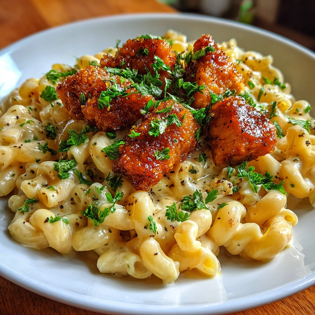 Creamy Honey Pepper Chicken Mac and Cheese Delight: A Savory Comfort Food Classic