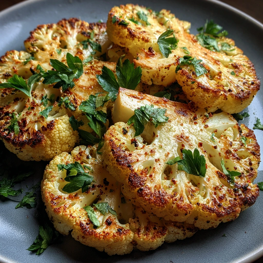 Deliciously Crispy Baked Cauliflower Steaks with Savory Seasonings