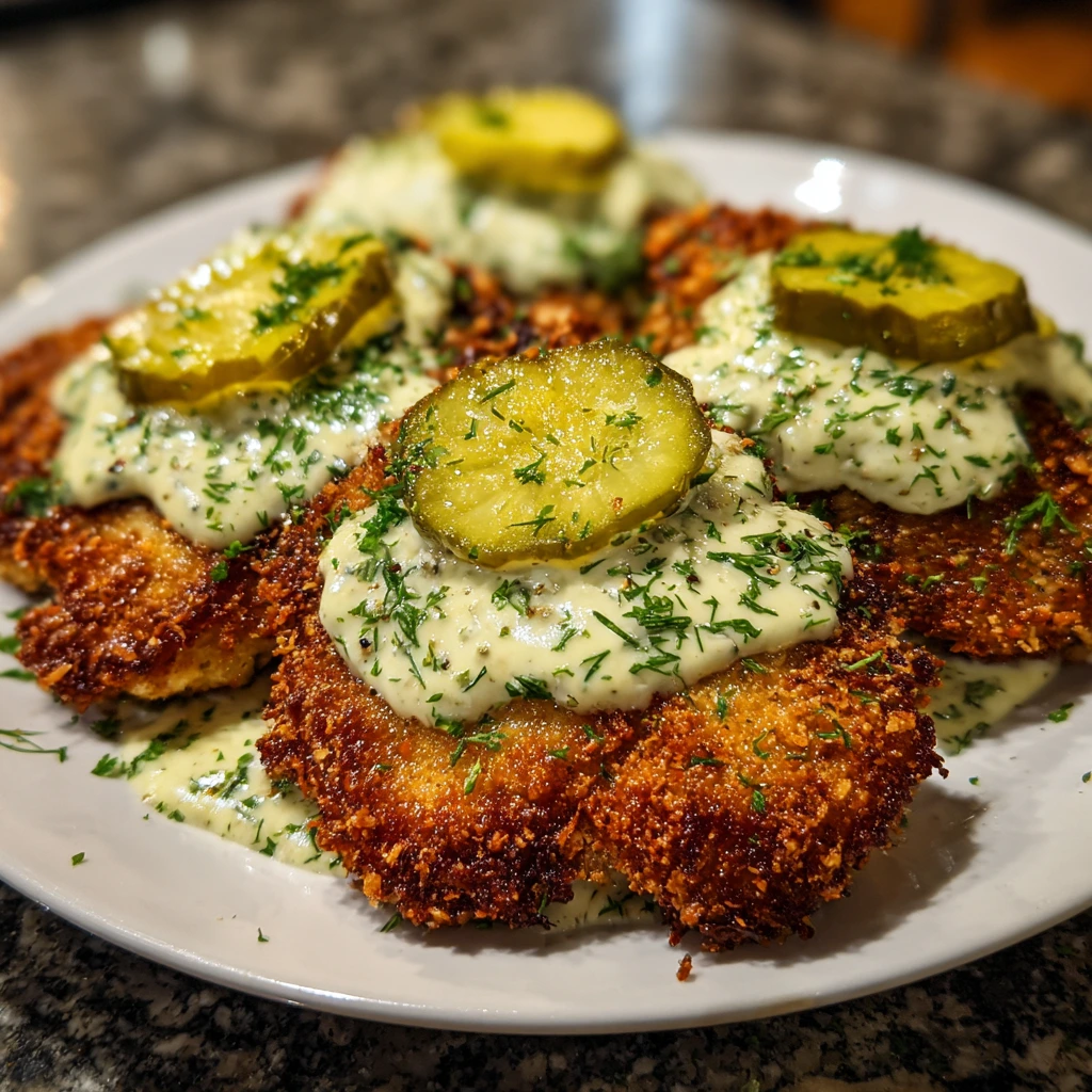 Crispy Dill Pickle Parmesan Chicken with Tangy Crunch and Savory Flavor