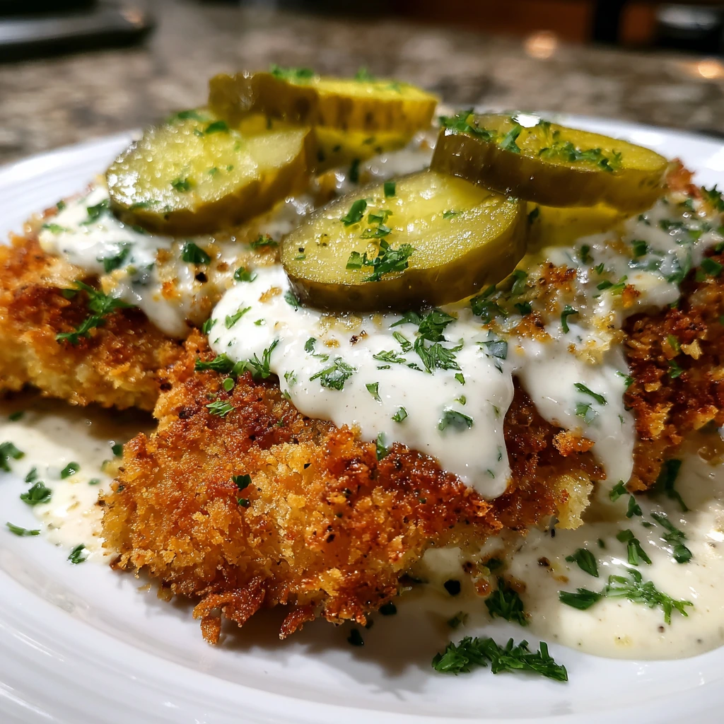 Crispy Dill Pickle Parmesan Chicken with Tangy Crunch and Savory Flavor