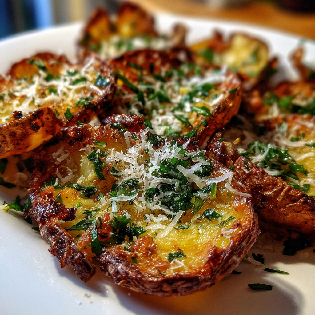 Irresistibly Crispy Garlic Herb Roasted Potato Skins with Cheesy Delight