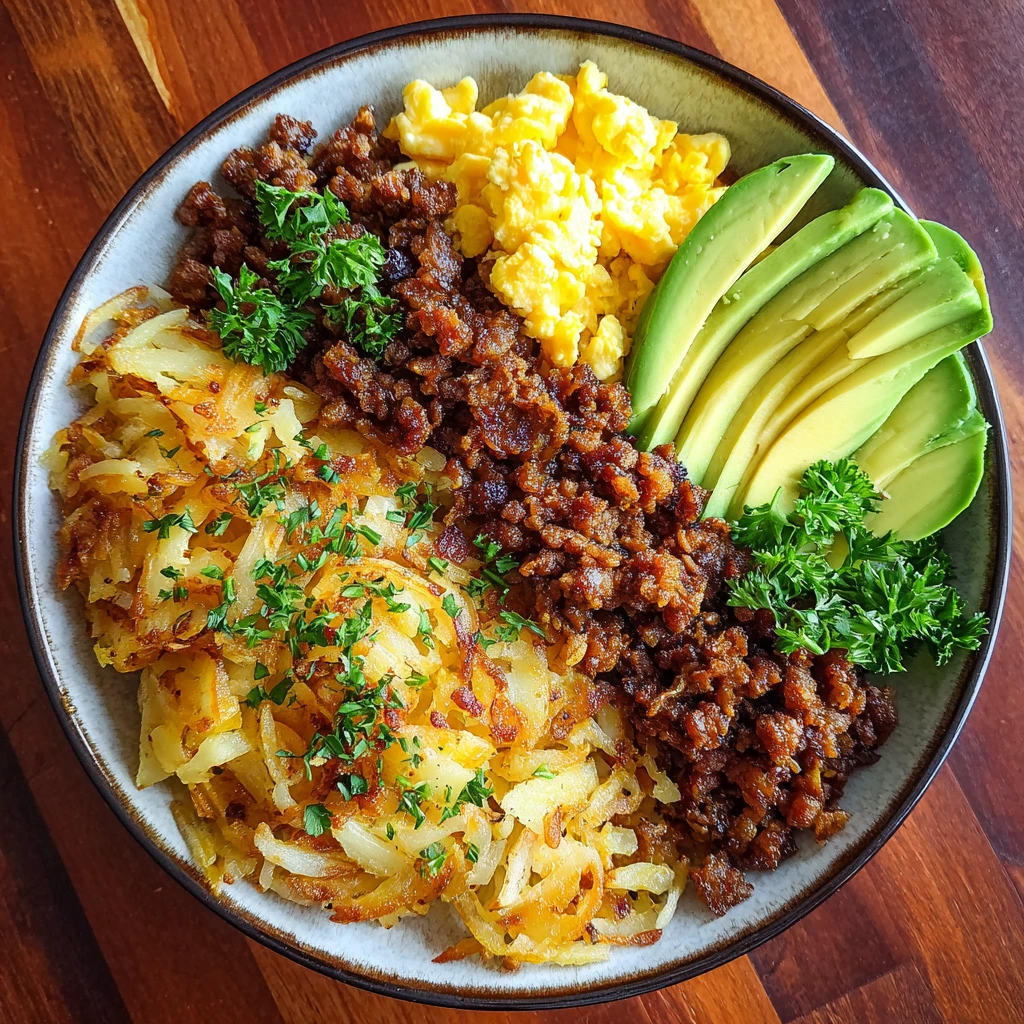 Irresistibly Crispy Hash Brown Breakfast Bowls with Avocado and Eggs