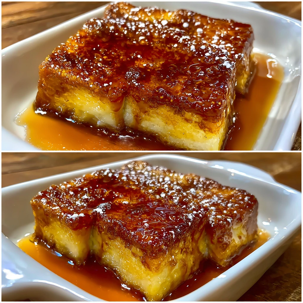 Decadent Crème Brûlée French Toast Casserole with Vanilla and Caramel
