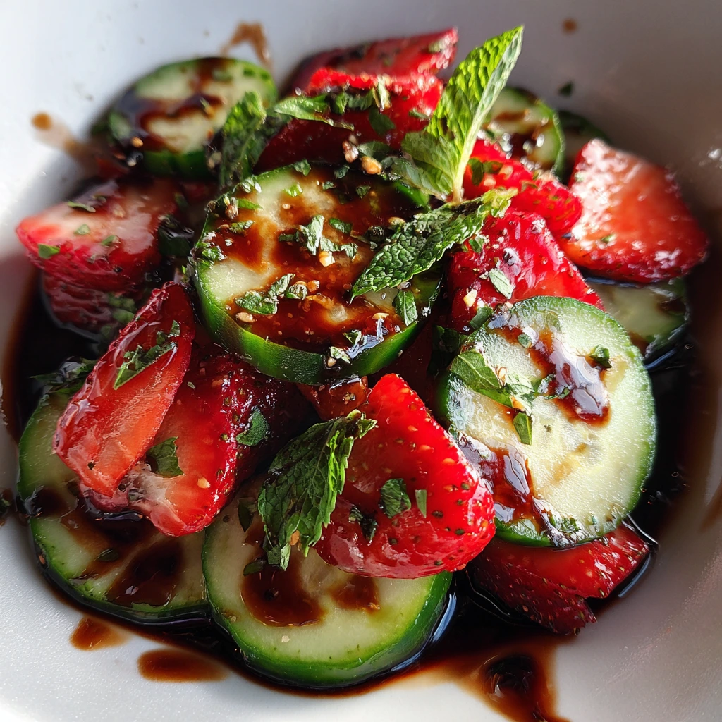 Refreshing Cucumber Strawberry Salad with Mint and Feta