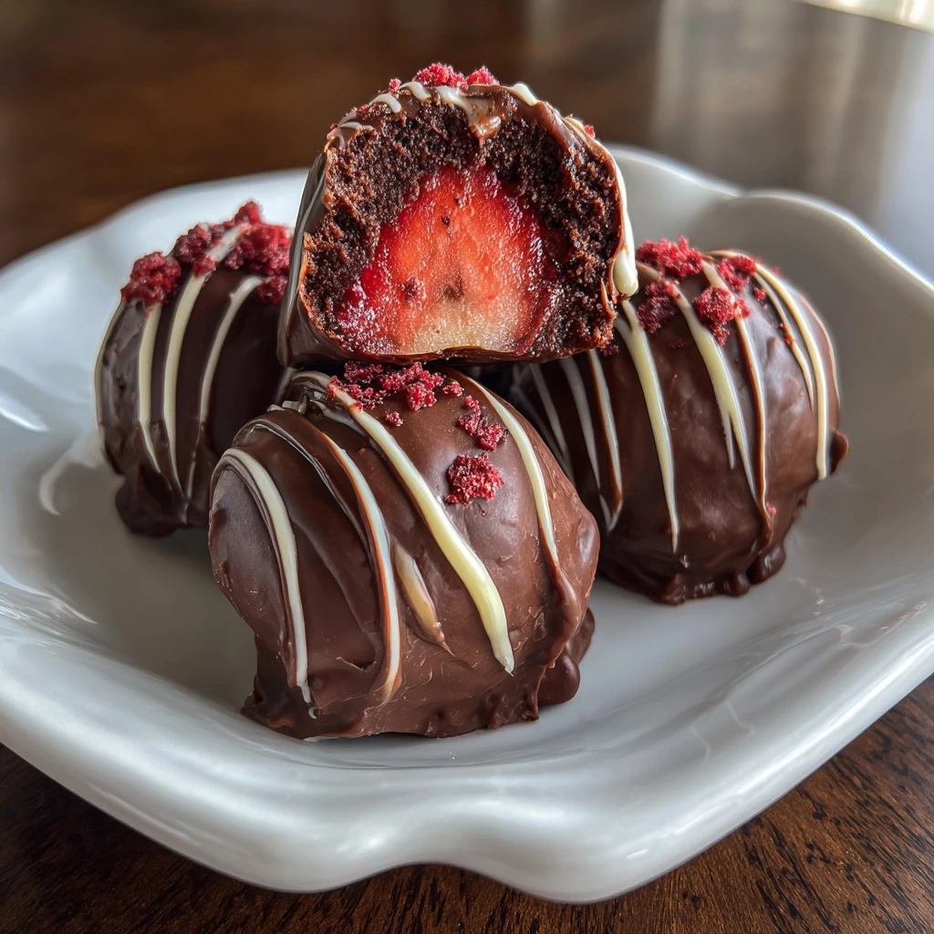 Indulgent Decadent Chocolate Covered Strawberry Truffles with Creamy Ganache