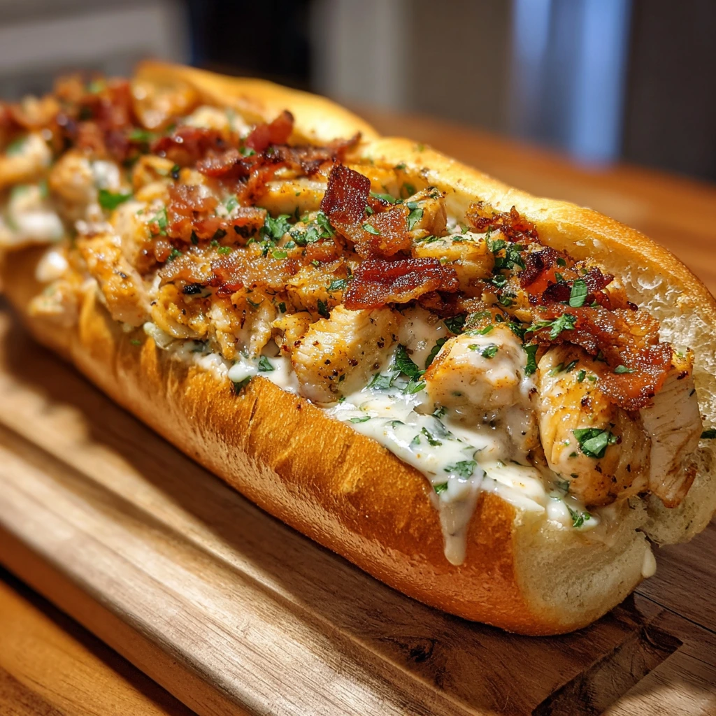 Irresistibly Delicious Chopped Chicken Bacon Ranch Sub with Savory Flavors