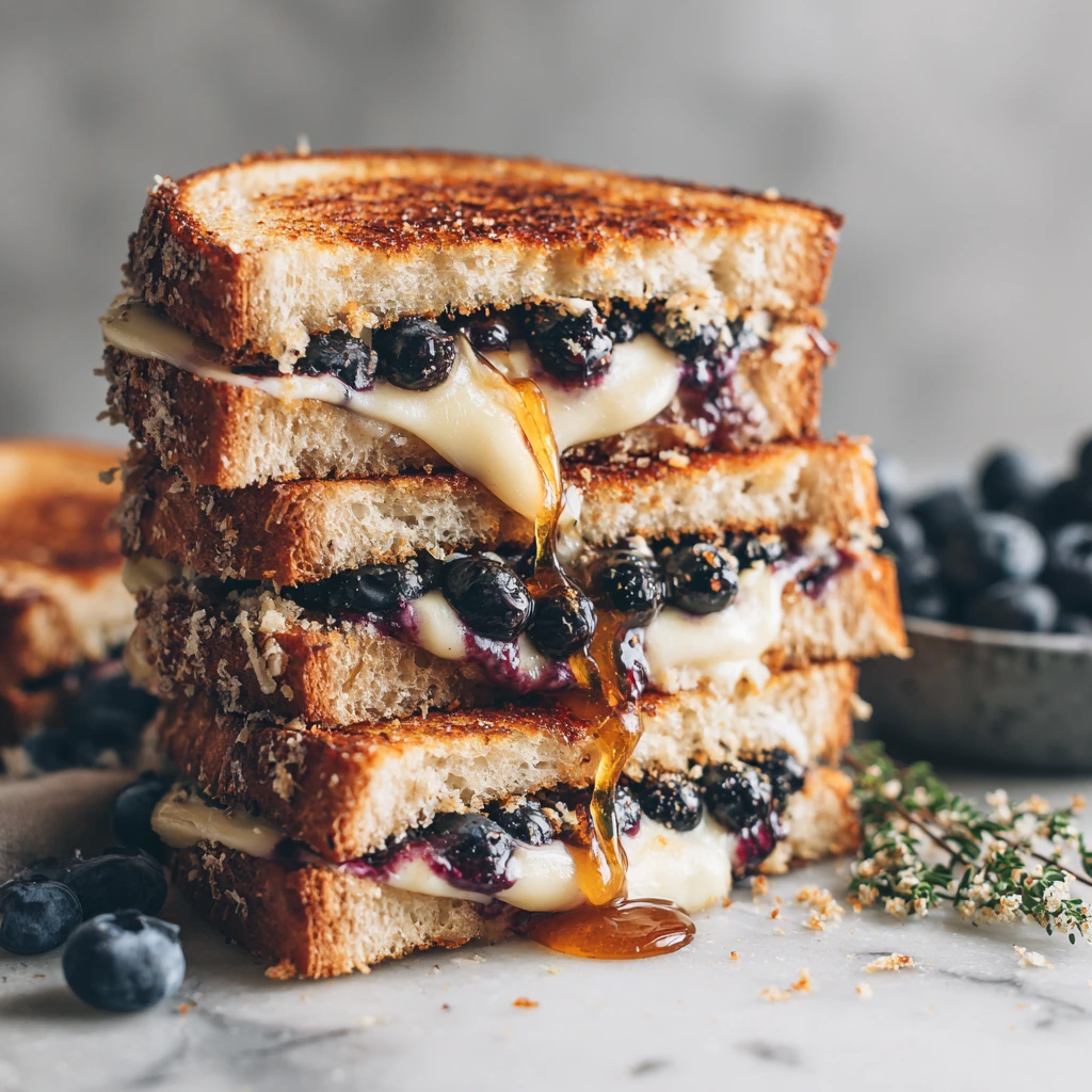 Irresistibly Delicious Gourmet Grilled Cheese with Sweet Blueberries for a Unique Twist