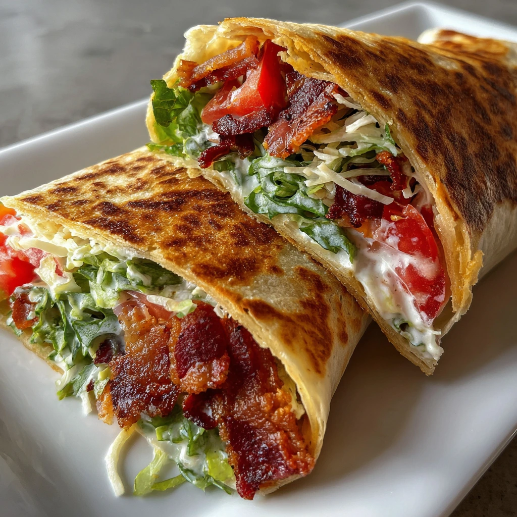 Irresistibly Delicious Grilled BLT Wraps with Creamy Avocado and Crunchy Bacon
