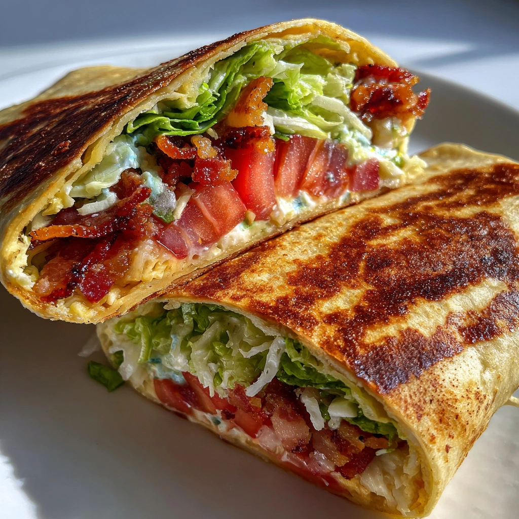 Irresistibly Delicious Grilled BLT Wraps with Creamy Avocado and Crunchy Bacon