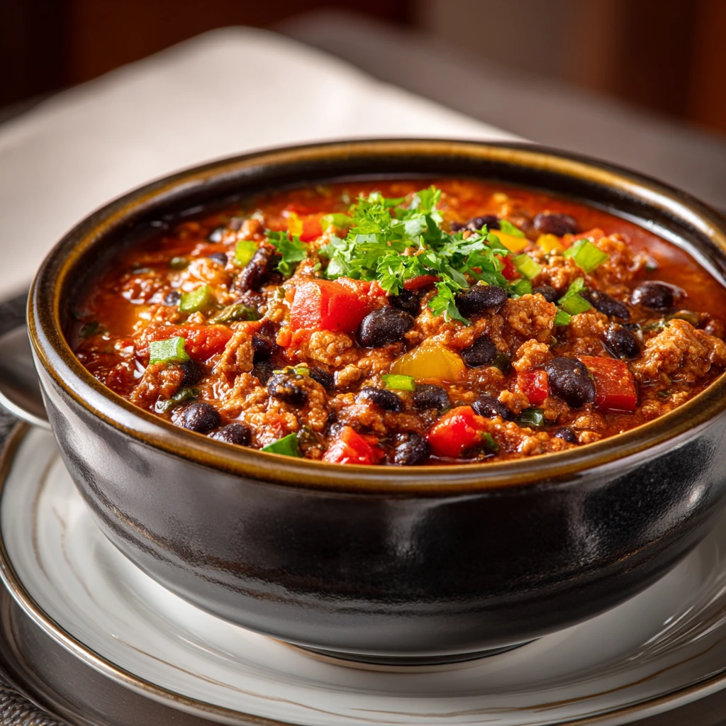 Hearty and Flavorful Turkey Black Bean Chili with a Kick
