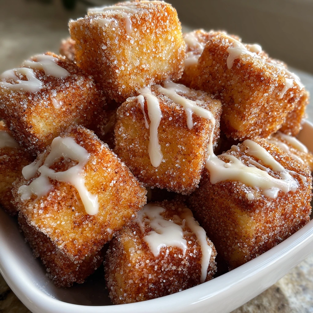 Deliciously Easy Angel Cake Churro Bites with Cinnamon Sugar
