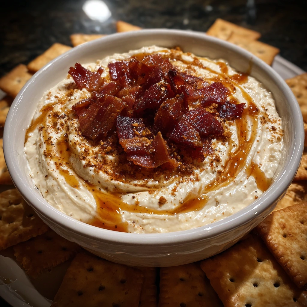Irresistibly Creamy Easy Maple Bourbon Bacon Dip with Cheddar
