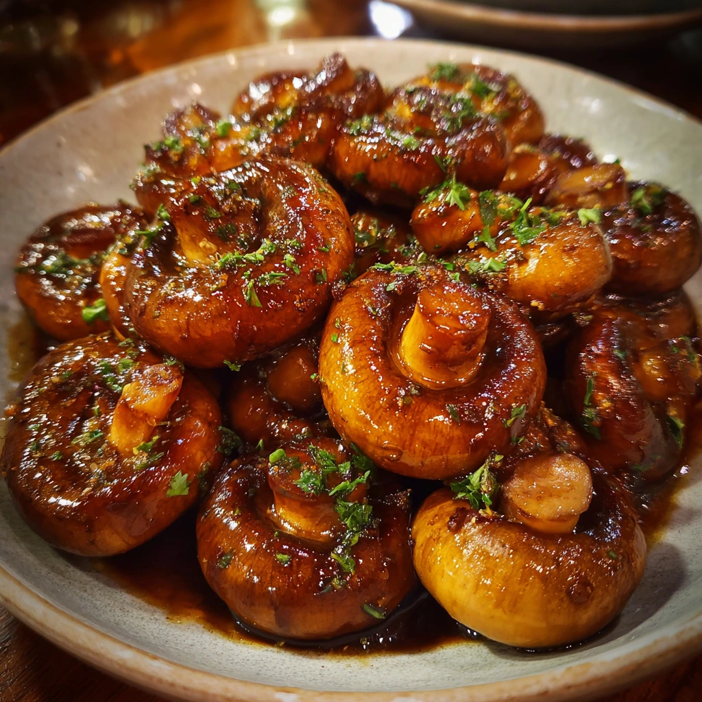 Flavorful Easy Oven-Roasted Mushrooms with Savory Soy Sauce & Sweet Honey Glaze