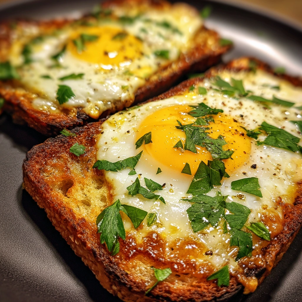Savory Egg and Cheese Toasts with Avocado and Fresh Herbs