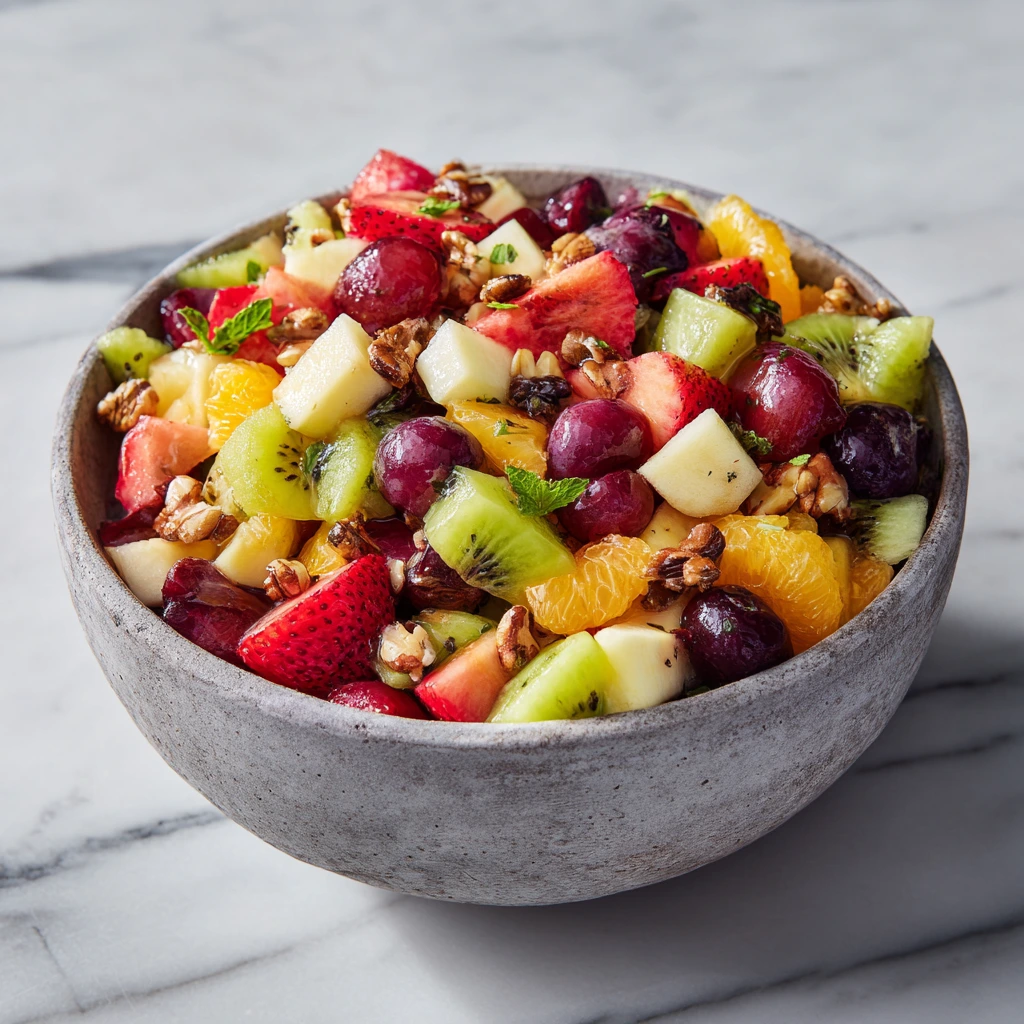 Delightful Fall Seasonal Fruit Salad with Apples, Pears, and Pomegranate