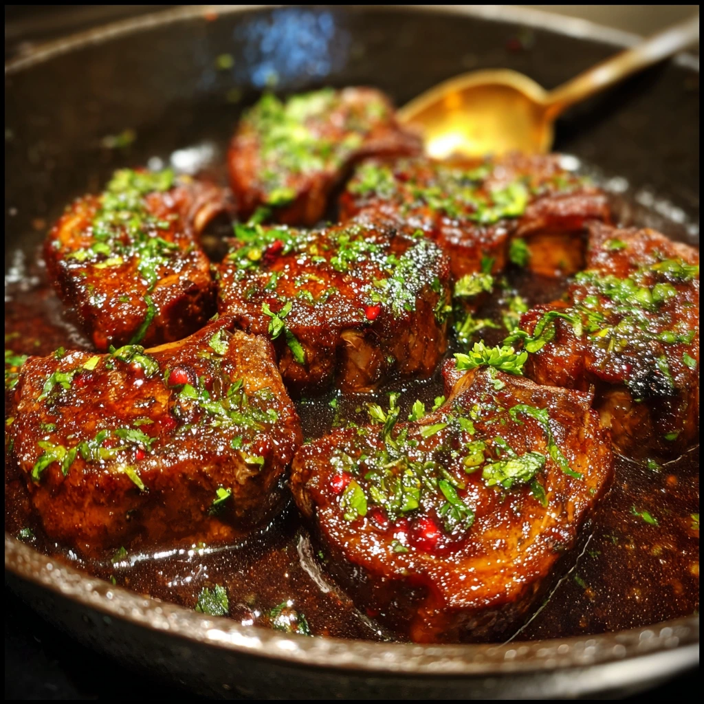 Exquisite Pomegranate-Glazed Lamb Chops with Rosemary and Garlic