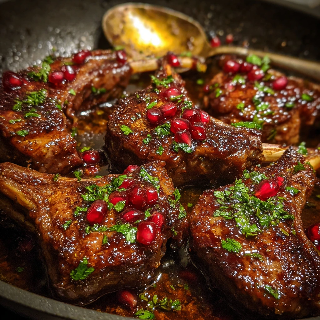 Exquisite Pomegranate-Glazed Lamb Chops with Rosemary and Garlic