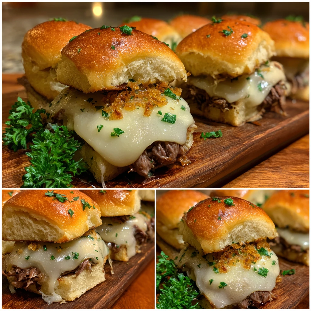 Savory French Dip Sliders with Tender Roast Beef and Tangy Au Jus