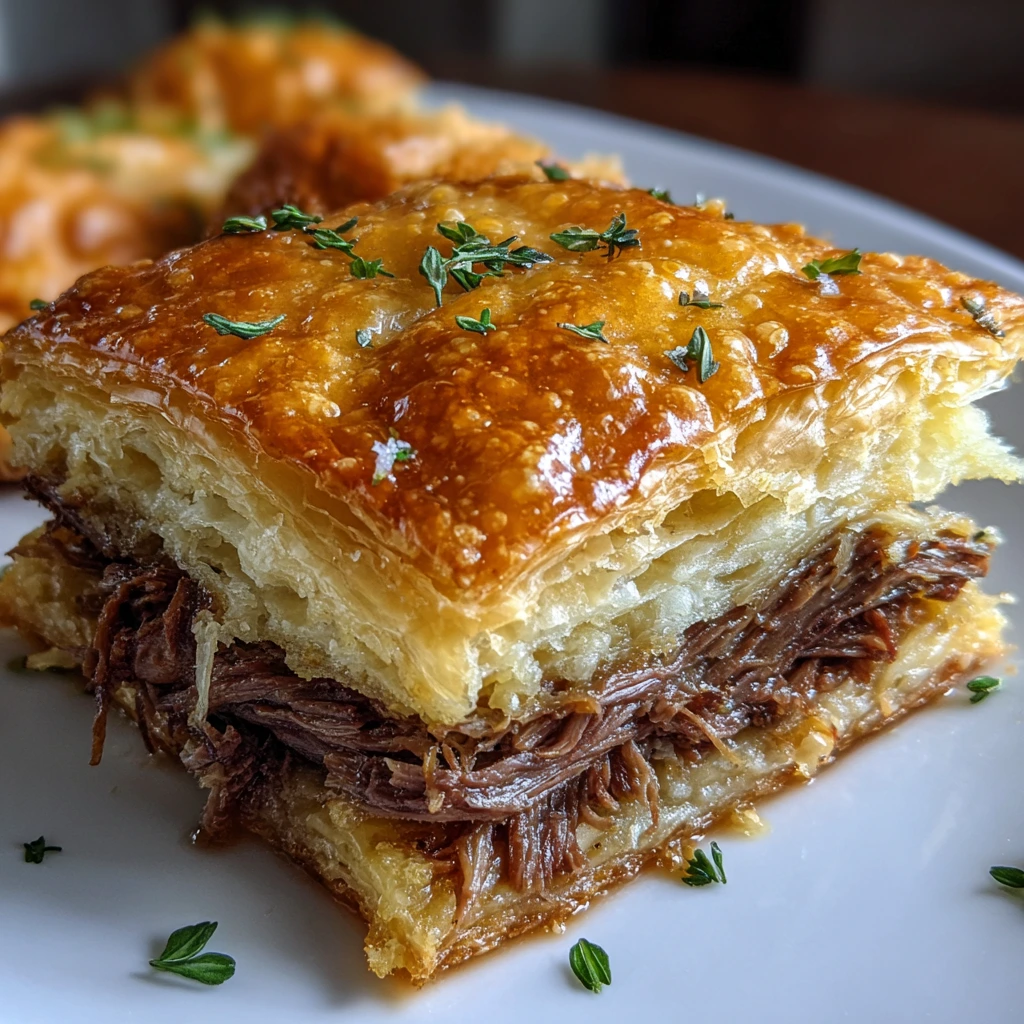 Savory French Dip Squares: Tender Beef and Gooey Cheese Appetizer